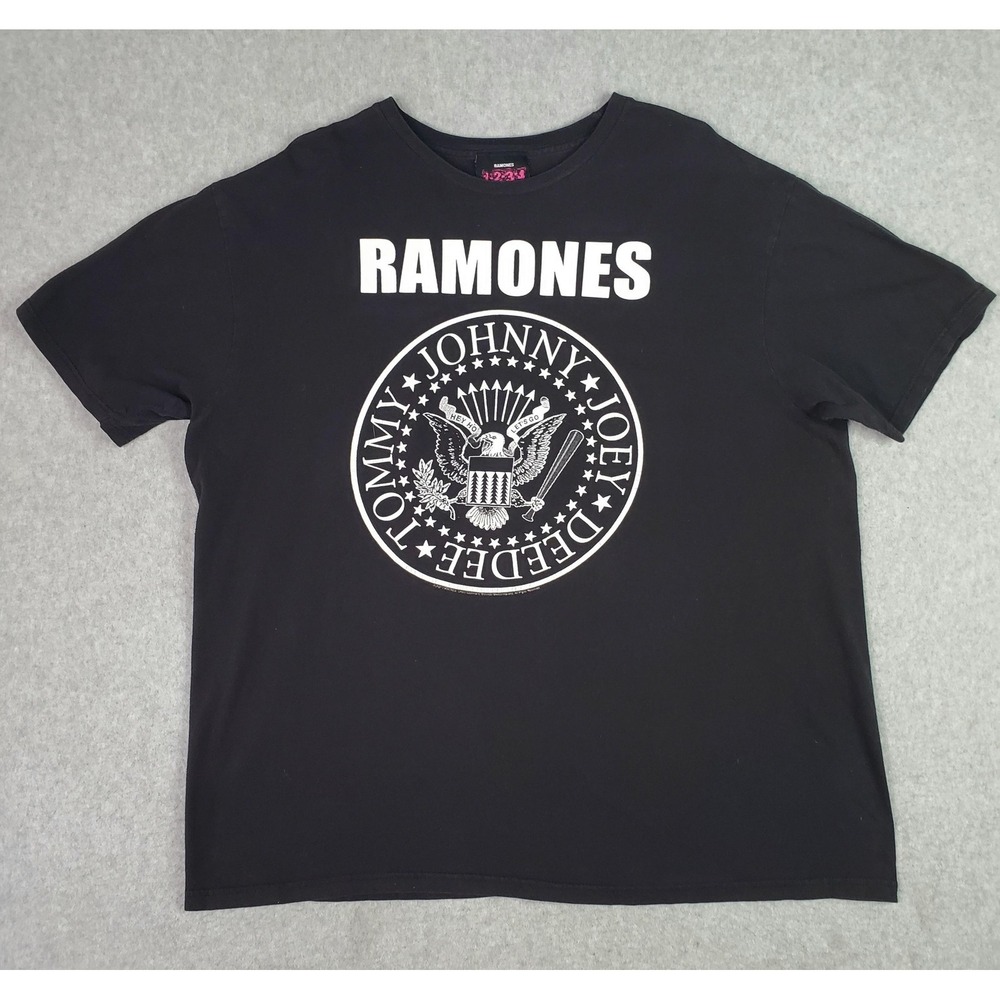 Vintage‎ Ramones 1234 T Shirt Mens 2XL Black Seal Logo Punk Rock Band Graphic